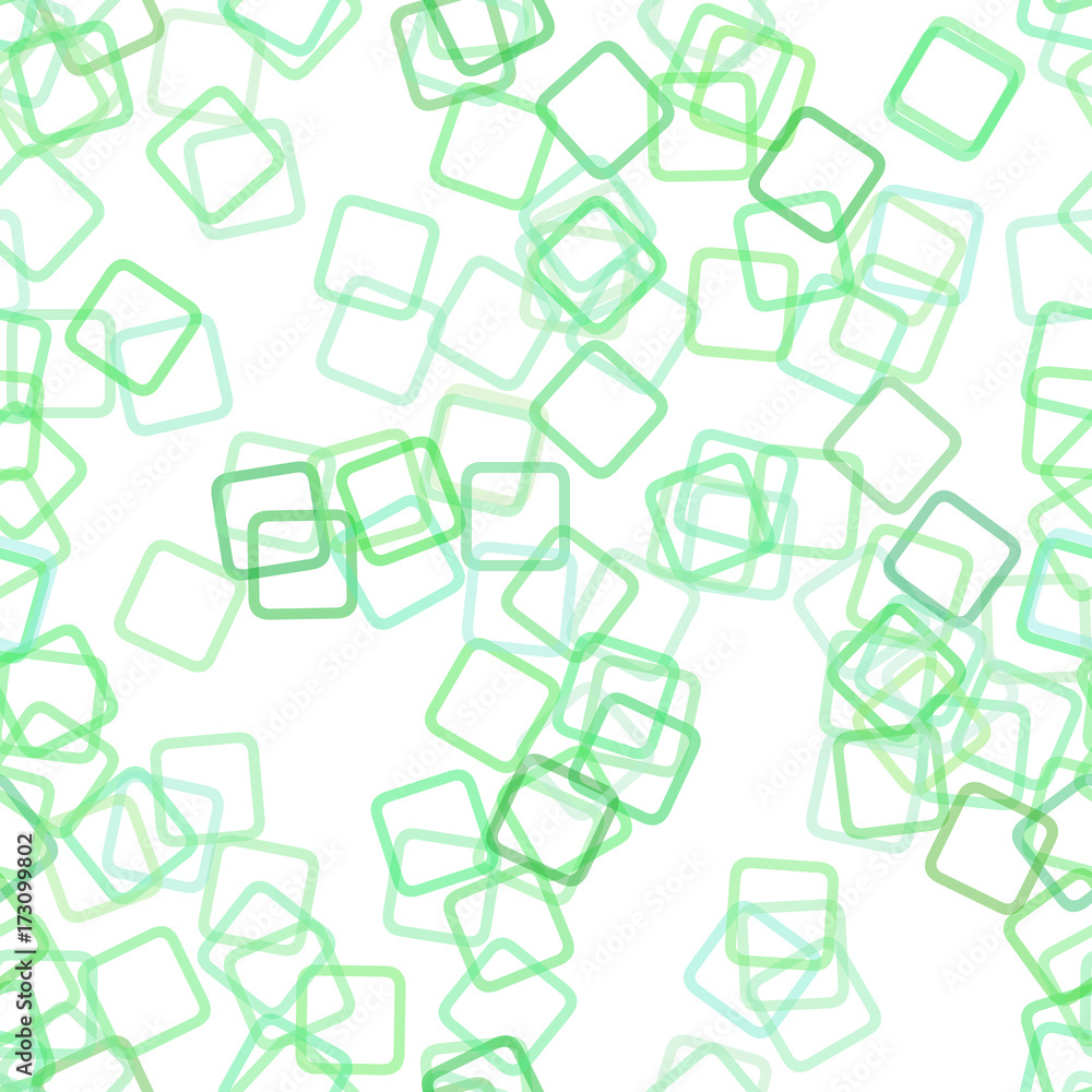 Green repeating abstract geometric square pattern background - vector design from random rotated squares with opacity effect Green repeating abstract geometric square pattern background - vector design from random rotated squares with opacity effect