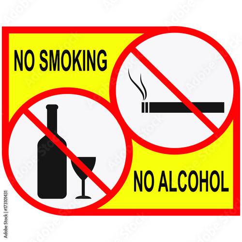 No Smoking, no alcohol sign