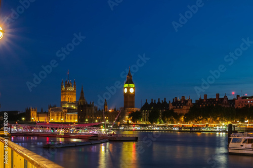 Big Ben and House of Parliament at night  London.