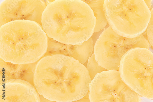 Slices of ripe bananas, closeup