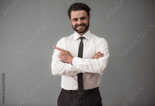 Handsome bearded businessman