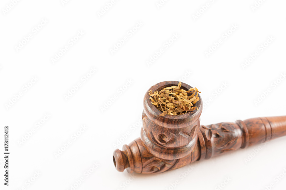 Pipe with tobacco. Pipe with tobacco.