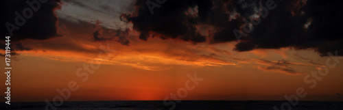 Cloudy Panoramic Sunset in Sicily
