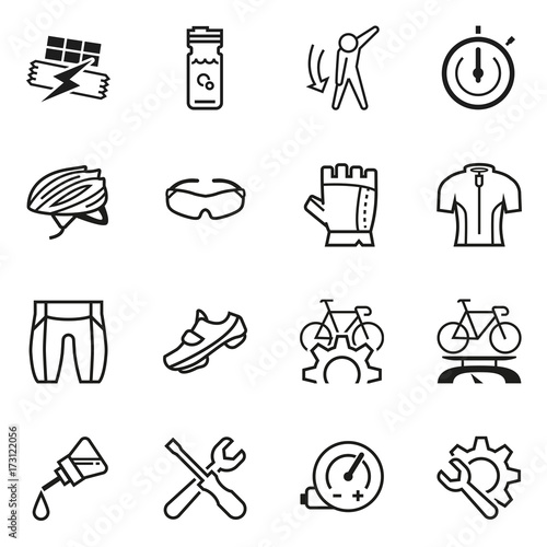 Preparing yourself for a bike ride icon concept. Bicycle maintenance. Enjoyable exercise experience.