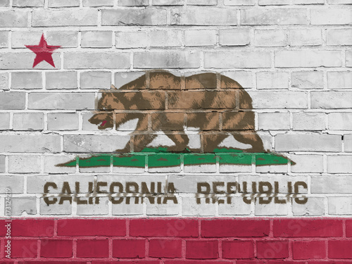 US States Concept: California Flag Wall Background Texture