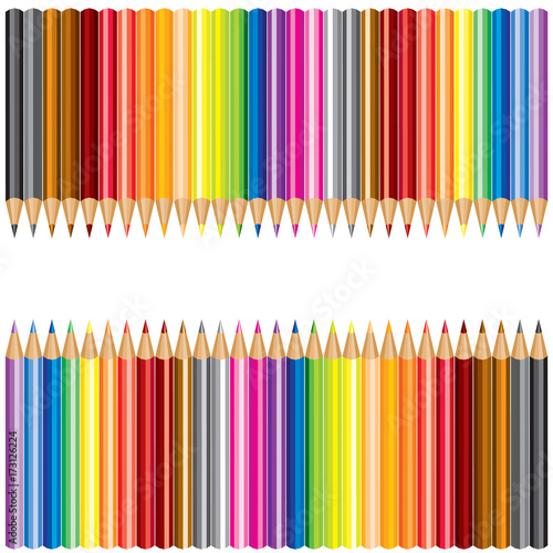 colour pencils isolated on white background with copy space for add text message