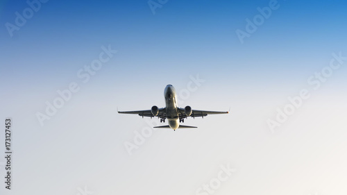 passenger airplane taking off composition photography