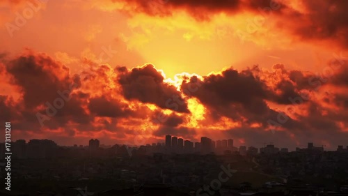 Time lapse beautiful colorful sunset, Turkey 