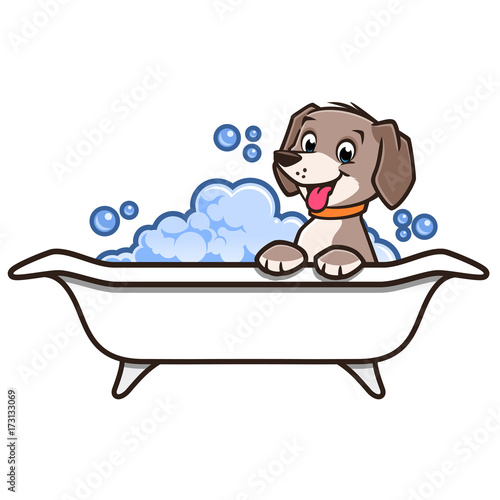 Cartoon Dog Bath