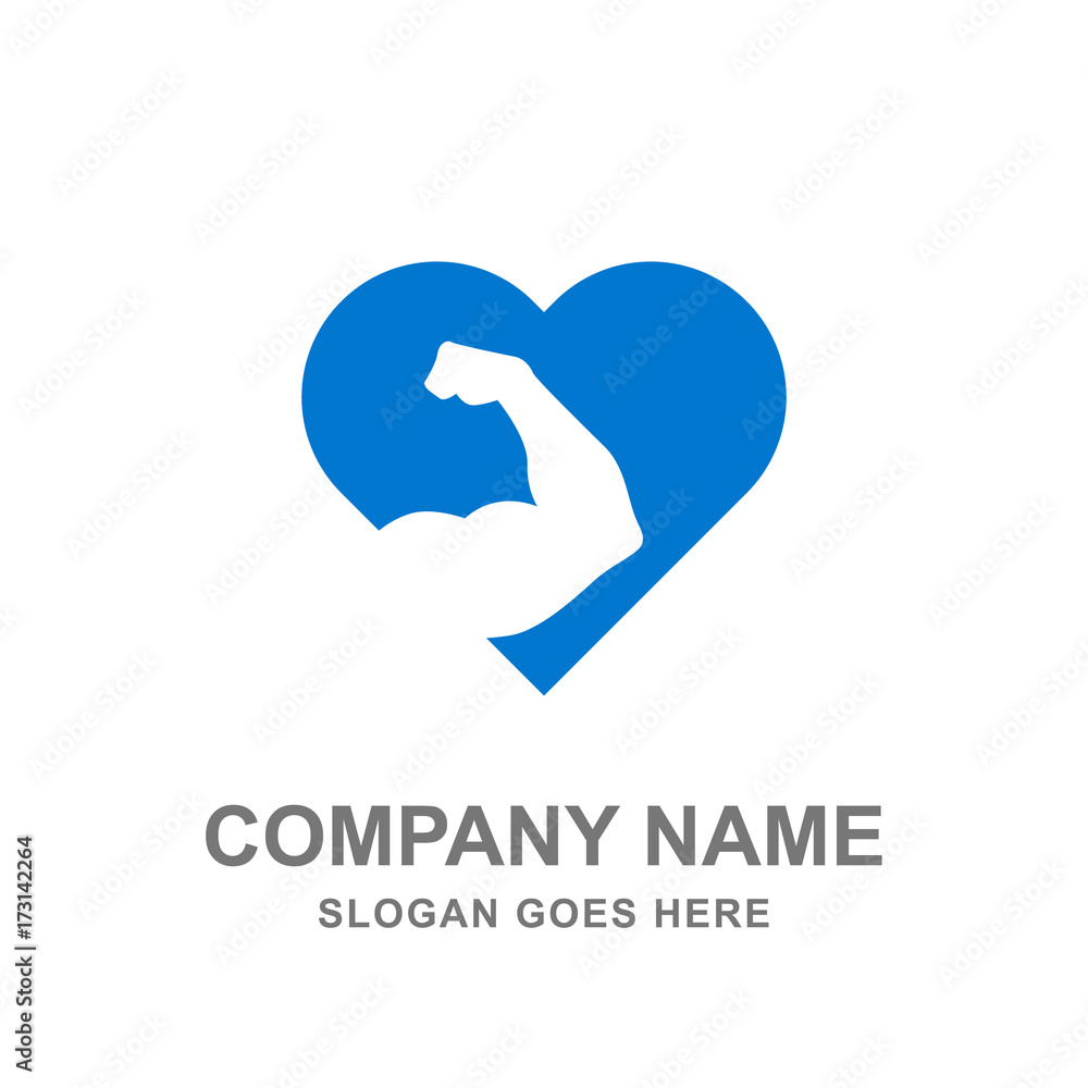 Love Fitness Gym Exercise Logo Vector Icon Love Fitness Gym Exercise Logo Vector Icon