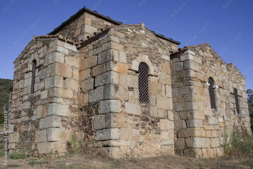 Visigothic Basilica of Santa Lucia del Trampal. Chapels outdoors view
