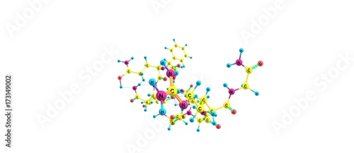 Desmopressin molecular structure isolated on white