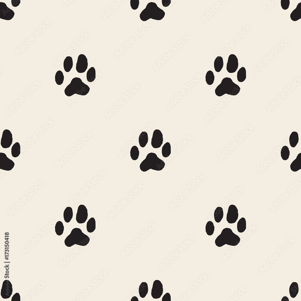 Fototapeta premium seamless monochrome animal track pattern background