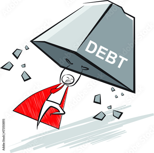 lifting the debt burden. Business concept illustration