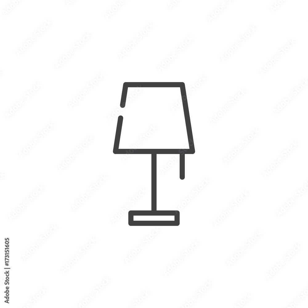 Reading lamp line icon, outline vector sign, linear style pictogram isolated on white. Symbol, logo illustration. Editable stroke Reading lamp line icon, outline vector sign, linear style pictogram isolated on white. Symbol, logo illustration. Editable stroke