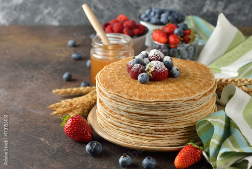 French crepes with berries