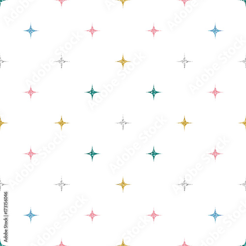 seamless colorful glitter pattern on white background