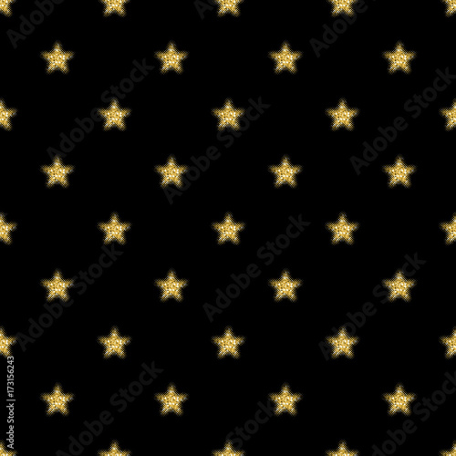 seamless gold shiny star pattern on white background