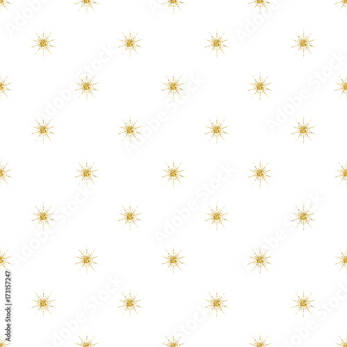 seamless  gold glitter star pattern on black background