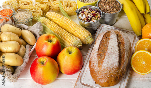 Tableau sur toile Products rich of carbohydrates