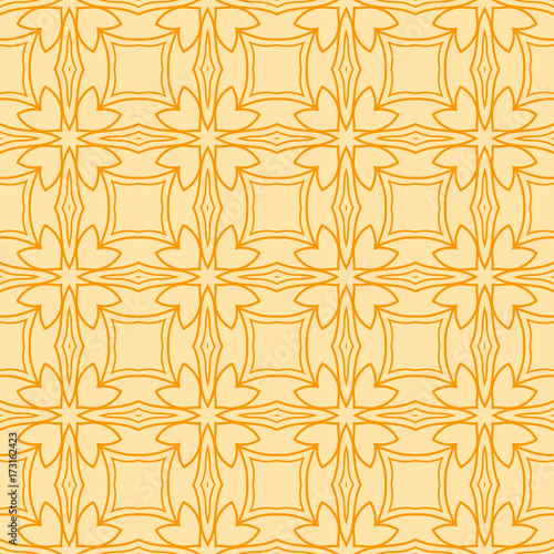 seamless floral geometric pattern. element for fabric print, scrapbook, invitation cards design. vector illustration. orange color photo