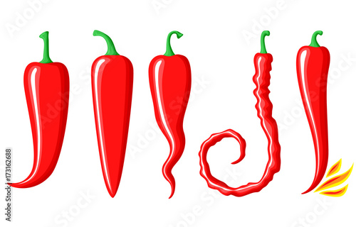 Red hot peppers set