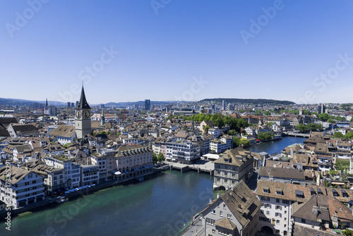 View over Zurich , River Limmat