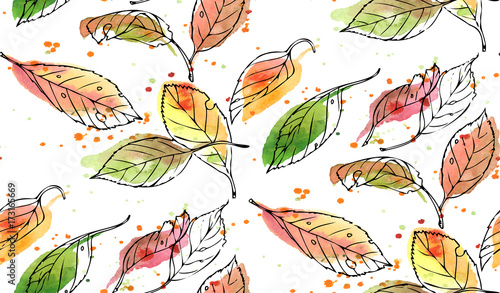 autumn leaves seamless texture © Val