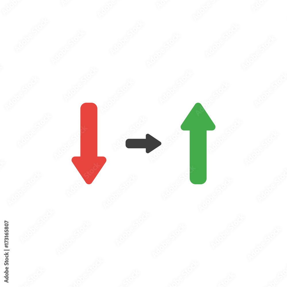 Flat design style vector concept of arrow down and up Flat design style vector concept of arrow down and up