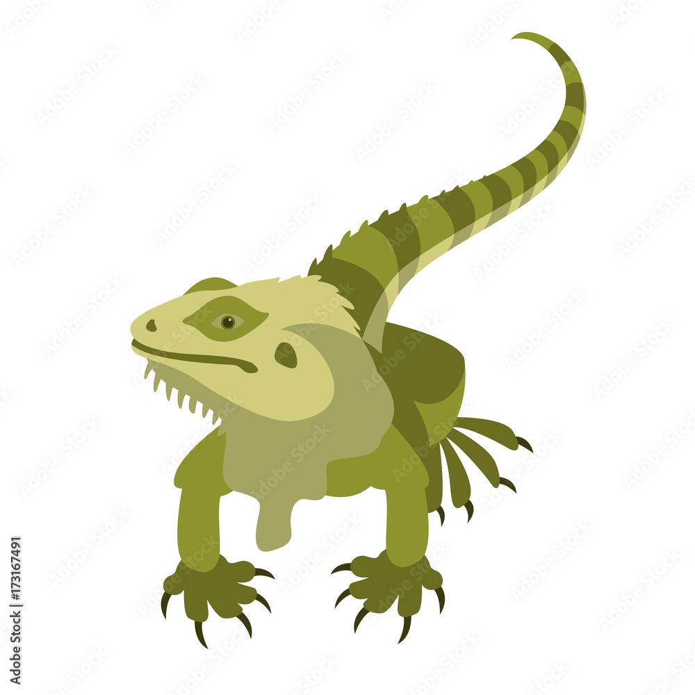 Fototapeta premium lizard vector illustration style flat front side