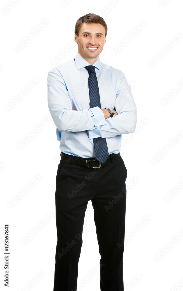 Smiling businessman, over white Smiling businessman, over white