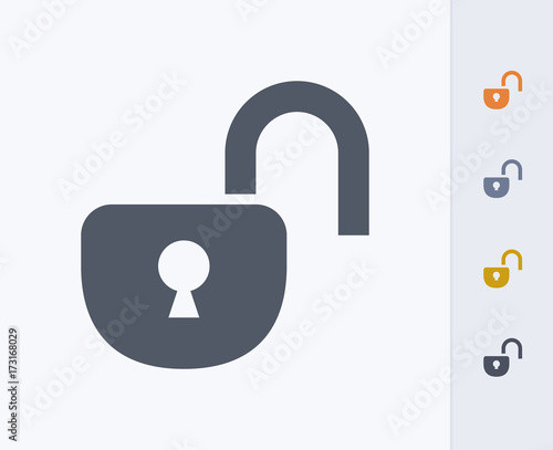 Open Lock - Carbon Icons. A professional, pixel-perfect icon designed on a 32 x 32 pixel grid and redesigned on a 16 x 16 pixel grid for very small sizes.