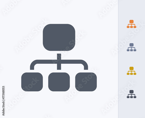 Organization Diagram - Carbon Icons. A professional, pixel-perfect icon designed on a 32 x 32 pixel grid and redesigned on a 16 x 16 pixel grid for very small sizes.