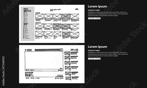 Website UI UX Design Hand Drawn Wire Frames