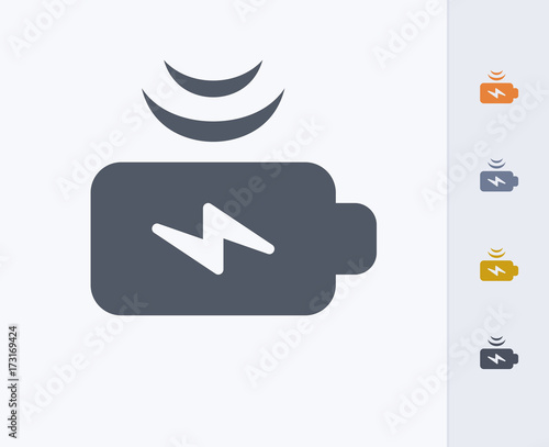 Battery Wireless Charging - Carbon Icons. A professional, pixel-perfect icon designed on a 32 x 32 pixel grid and redesigned on a 16 x 16 pixel grid for very small sizes.