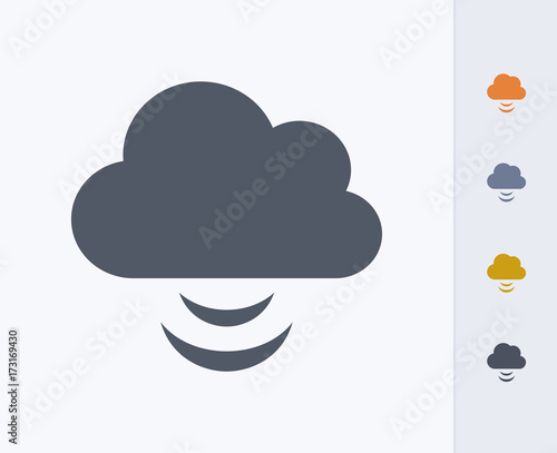 Cloud Transmission - Carbon Icons. A professional, pixel-perfect icon designed on a 32 x 32 pixel grid and redesigned on a 16 x 16 pixel grid for very small sizes.