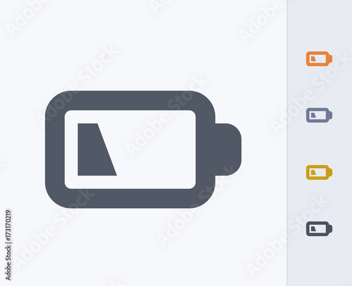 Low Battery Energy - Carbon Icons. A professional, pixel-perfect icon designed on a 32 x 32 pixel grid and redesigned on a 16 x 16 pixel grid for very small sizes.