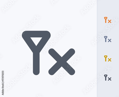 No Reception - Carbon Icons. A professional, pixel-perfect icon designed on a 32 x 32 pixel grid and redesigned on a 16 x 16 pixel grid for very small sizes.