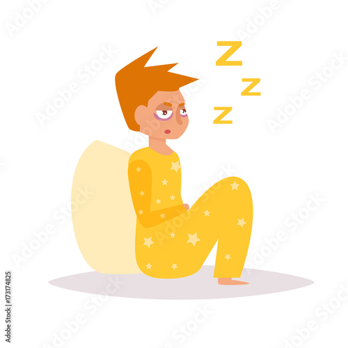 Sleepless woman. Vector. Cartoon. Isolated