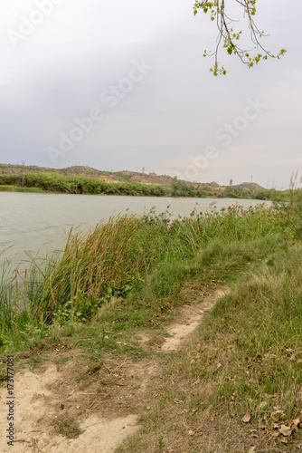 The river Ebro on its way through Escatron, Aragon photo