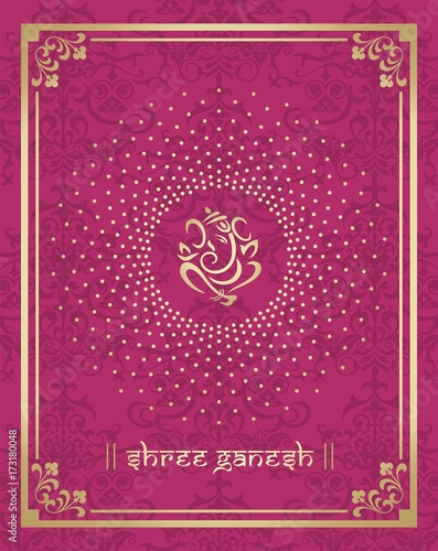 Ganesha, wedding card, royal Rajasthan, India