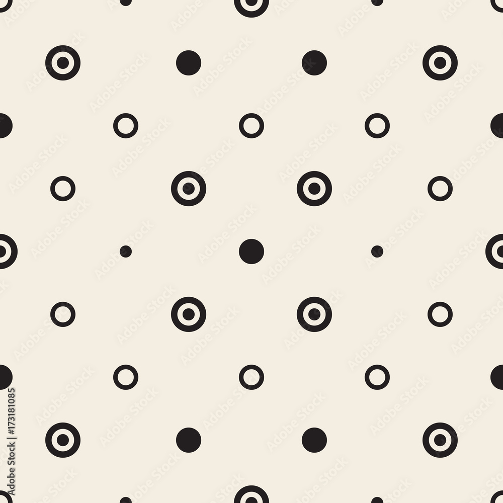 seamless monochrome polka dot pattern background