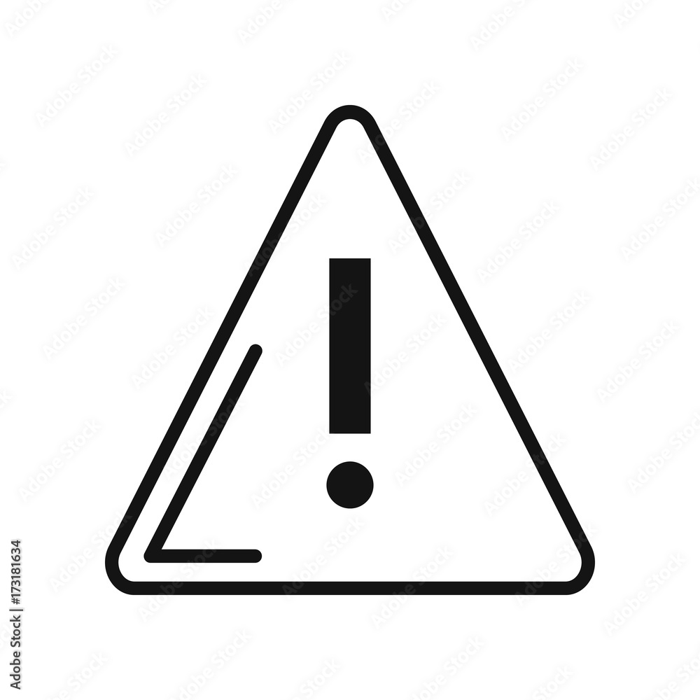 Vector illustration of a flat icon in the form of an exclamation point in a triangle, warning about danger, a picture for an application, a website Vector illustration of a flat icon in the form of an exclamation point in a triangle, warning about danger, a picture for an application, a website