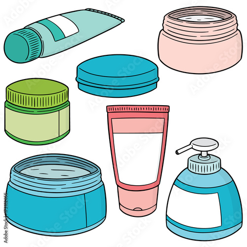 vector set of topical cosmetic and topical medicine