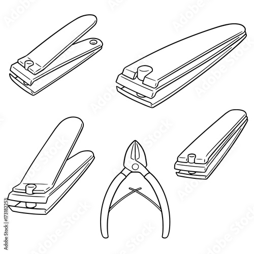 vector set of nail clipper