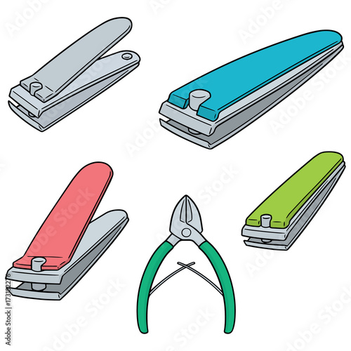 vector set of nail clipper