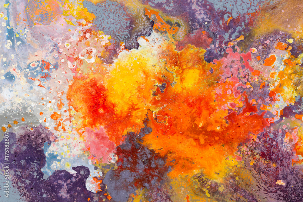 Oil paints multicolored closeup abstract background.