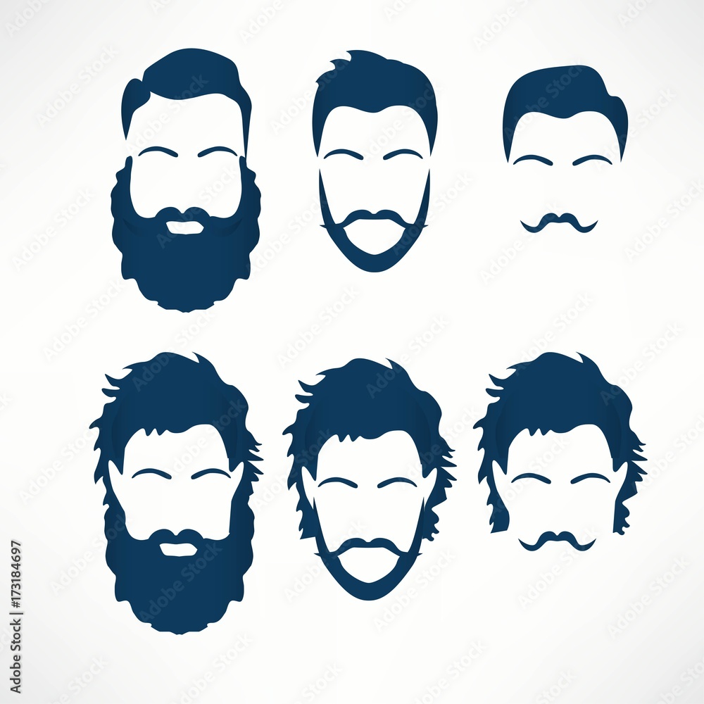 Hipster Vector Set, hair and beards,vector illustration set. Hipster Vector Set, hair and beards,vector illustration set.