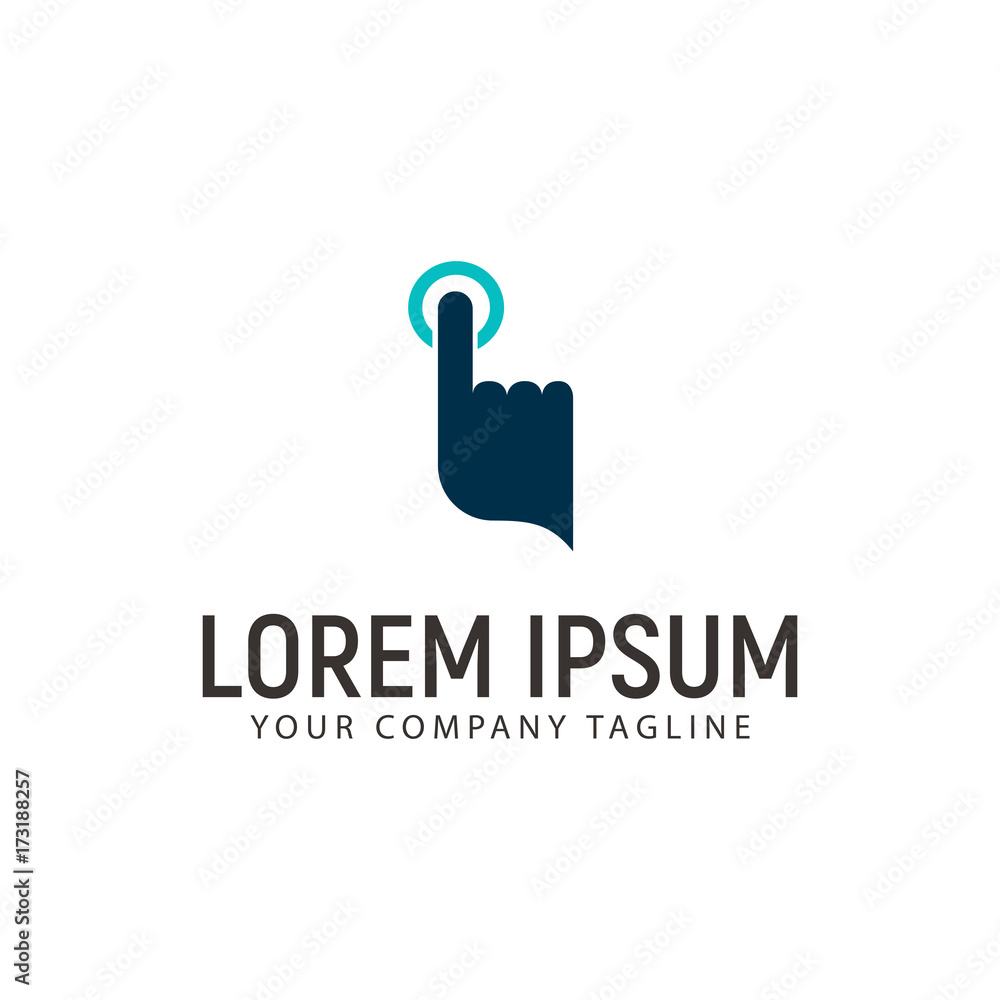 Touch finger Technology logo design concept template