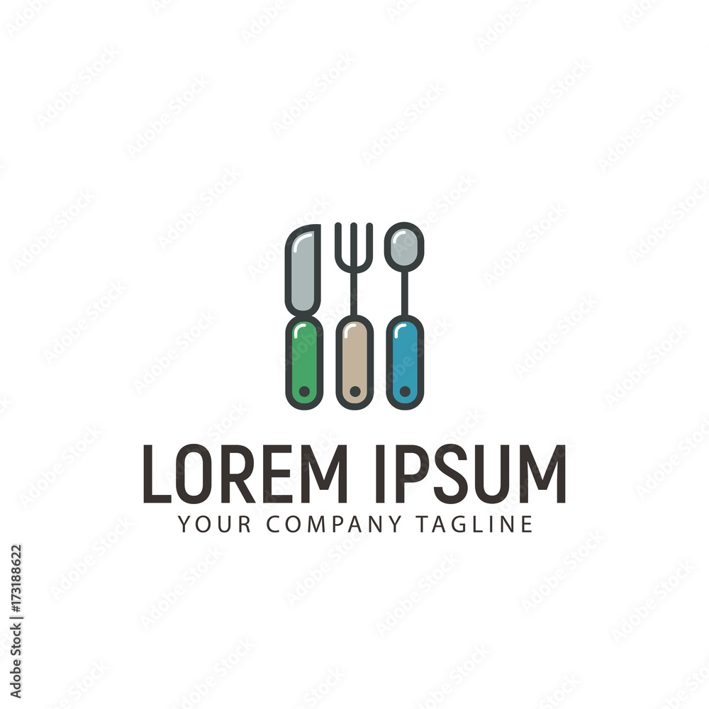 Knife spoon fork Logo design concept template Knife spoon fork Logo design concept template